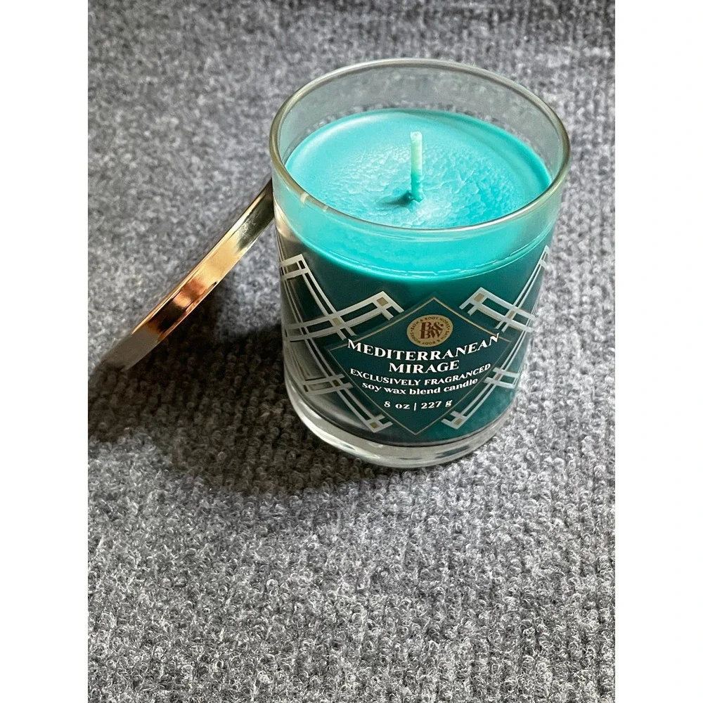 Bath & Body Works Mediterranean Mirage 8oz Soy Wax Blend Candle Bergamot Amber